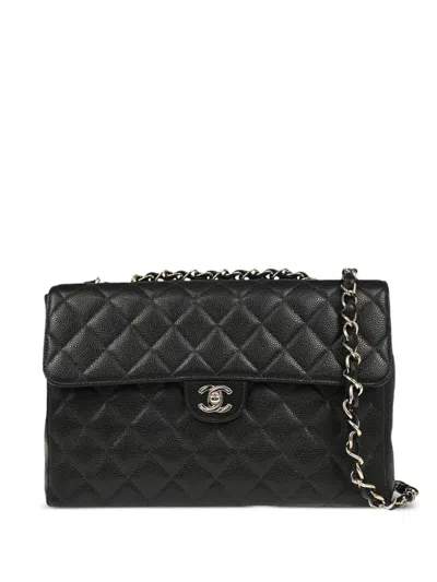 Pre-owned Chanel 1998 Jumbo Classic Flap Shoulder Bag In 黑色