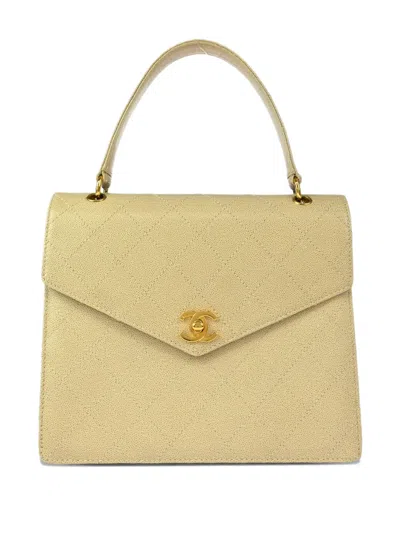 Pre-owned Chanel 1998 Kelly Handbag In Neutral