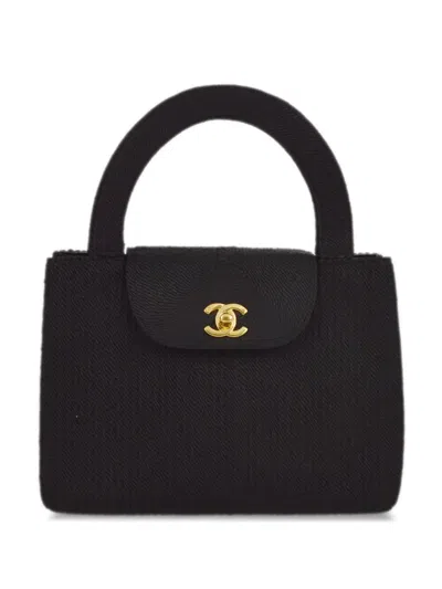 Pre-owned Chanel 1998 Kelly Rope-embellished Handbag In Black