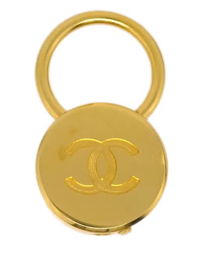 Pre-owned Chanel 1998 Key Holder Bag Charm Lock In 金色