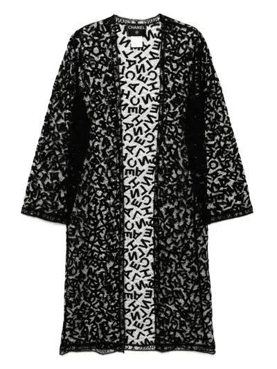 Pre-owned Chanel 1998 Lace Cardigan In Black