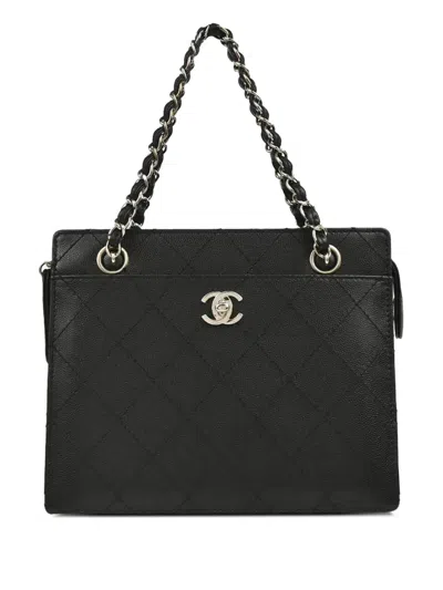 Pre-owned Chanel 1998 Leather Handbag In Black