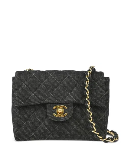 Pre-owned Chanel 1998 Mini Classic Square Flap Shoulder Bag In 黑色