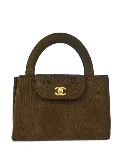 Pre-owned Chanel 1998 Silk Handbag In Brown
