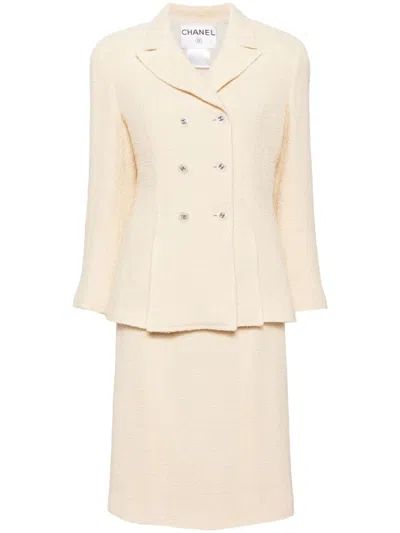 Pre-owned Chanel 1998 Skirt Suit In Neutrals