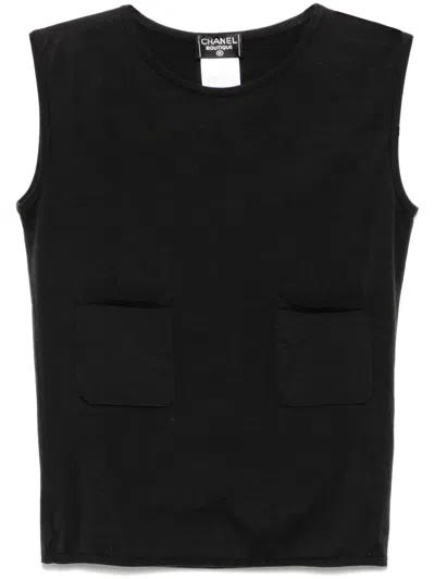 Pre-owned Chanel 1998 Sleeveless Top Black