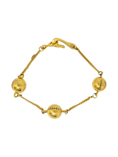 Pre-owned Chanel 1998 Sphere-detail Bracelet In Gold