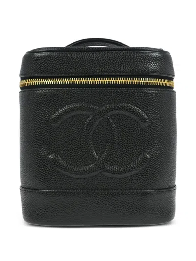 Pre-owned Chanel 1998 Timeless Vanity Case In Black