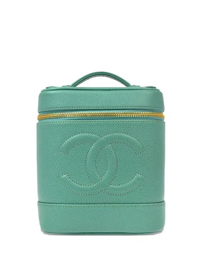 Pre-owned Chanel 1998 Timeless Vanity Handbag In Green