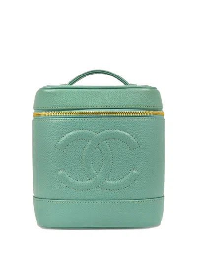 Pre-owned Chanel 1998 Timeless Vanity Handbag In Green