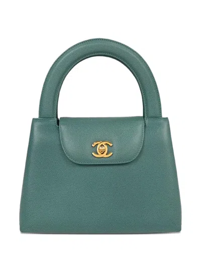 Pre-owned Chanel 1998 Top-handle Tote Bag In Green