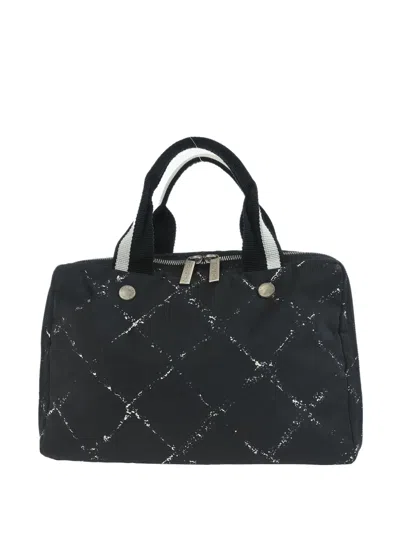 Pre-owned Chanel 1998 Travel Line Tote Bag In Black