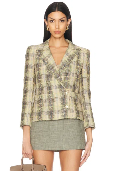 Pre-owned Chanel 1998 Tweed Jacket In Green