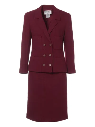 Pre-owned Chanel 1998 Wool Suit In Red