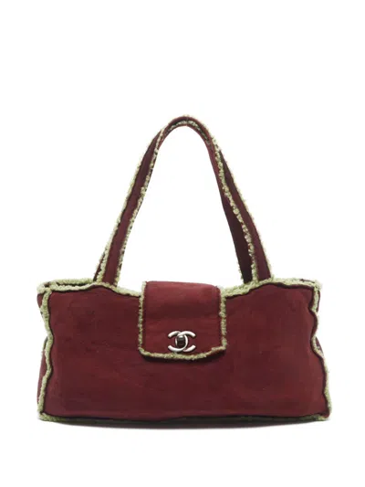Pre-owned Chanel 1998s Cc Mark Mouton Tote Bag In 褐色