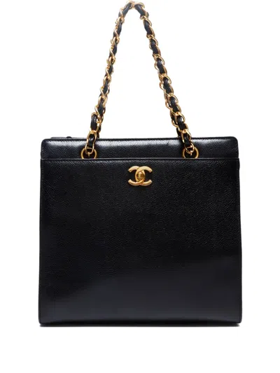 Pre-owned Chanel 1999-2000 Cc Leather Tote Bag