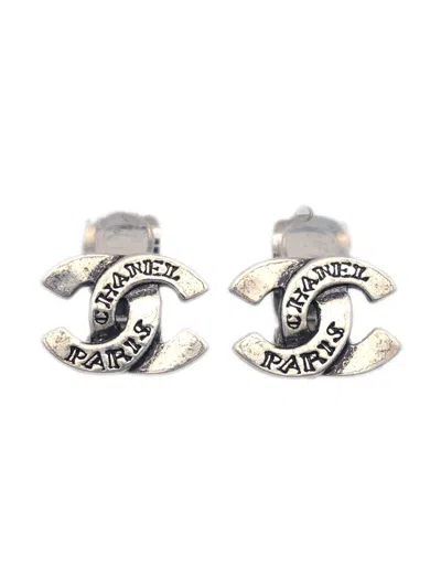 Pre-owned Chanel 1999 Cc Clip-on Earrings In Silver