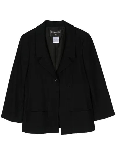 Pre-owned Chanel 1999 Cc Logo-button Jacket In Black