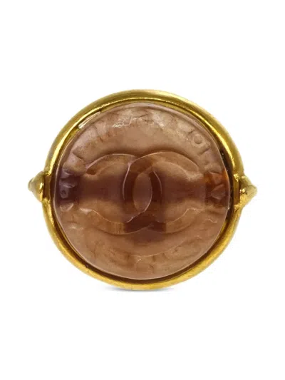 Pre-owned Chanel 1999 Interlocking Cc Ring