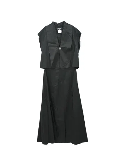 Pre-owned Chanel 1999 Maxi Skirt And Top Set In Black