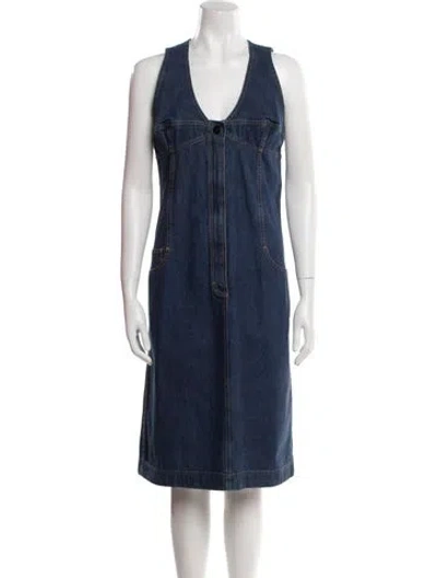 Pre-owned Chanel 1999 Midi Length Dress In Blue