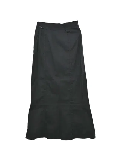 Pre-owned Chanel 1999 Panelled Long Skirt In Black