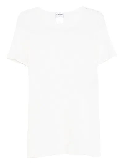 Pre-owned Chanel 1999 Short Sleeve Dress In White