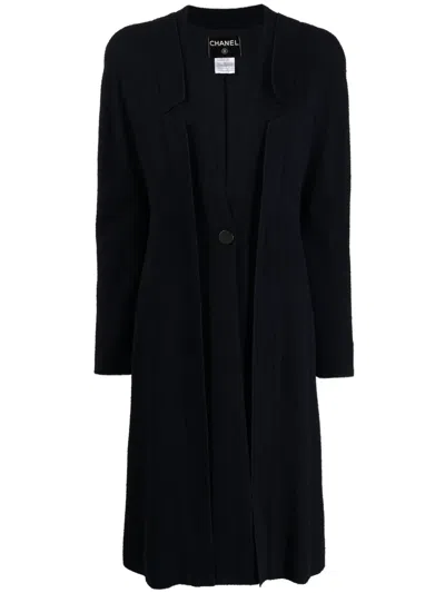 Pre-owned Chanel 1999 Single-breasted Layered Coat In Blue