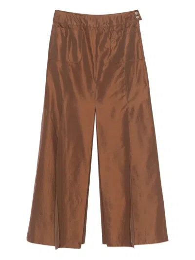 Pre-owned Chanel 1999 Slit Long Skirt In Brown