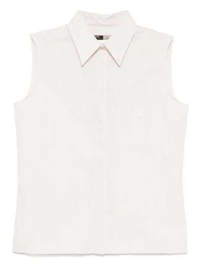 Pre-owned Chanel 1999 Striped Shirt In White