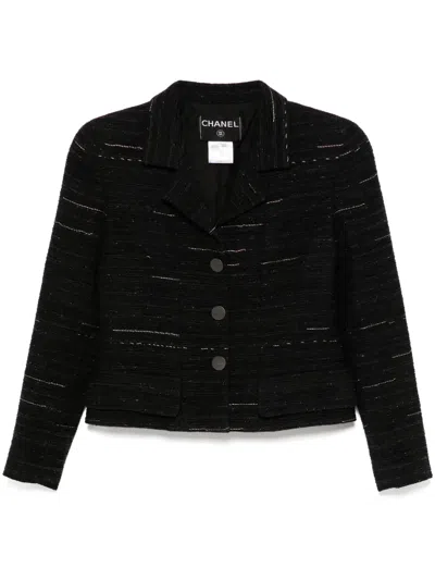 Pre-owned Chanel 1999 Tweed Jacket In Black