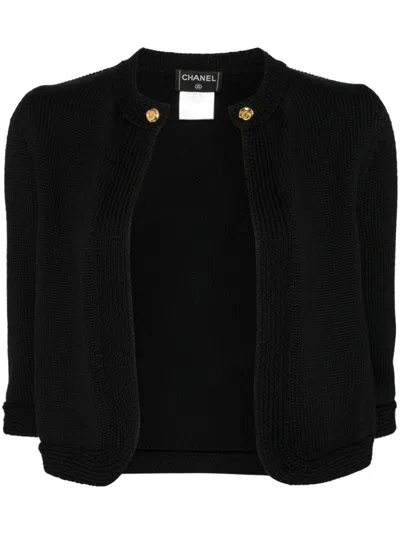 Pre-owned Chanel 1999 Wool Cardigan In Black