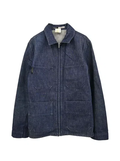 Pre-owned Chanel 1999 Zip-up Denim Jacket In Blue
