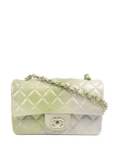 Pre-owned Chanel 20 Classic Flap Cc Turn-lock Shoulder Bag In Green