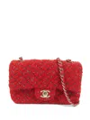 Chanel 20 Mini Flap Tweed Shoulder Bag In Red