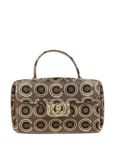 Pre-owned Chanel 2000-2001 Coco Top-handle Bag In Neutrals