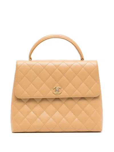 Pre-owned Chanel 2000-2001 Kelly Top-handle Bag In Brown