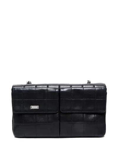 Pre-owned Chanel 2000-2002 Chocolate Bar 2.55 Shoulder Bag In Black