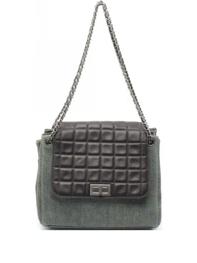 Pre-owned Chanel 2000-2002 Denim Flap Shoulder Bag In Blue