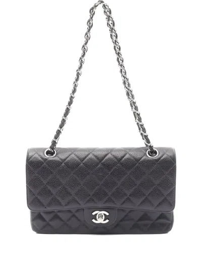 Pre-owned Chanel 2000-2002 Matelasse Flap Chain Shoulder Bag In Black