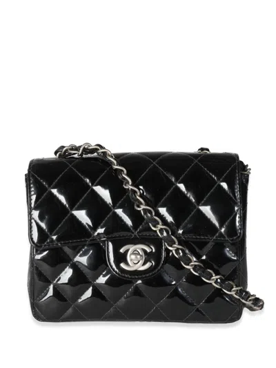 Pre-owned Chanel 2000-2002 Mini Classic Flap Shoulder Bag In Black
