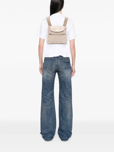 Pre-owned Chanel 2000-2002 New Travel Line Nylon Backpack In Brown