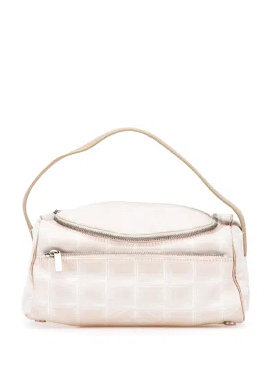 Pre-owned Chanel 2000-2002 New Travel Line Nylon Vanity Bag In Brown