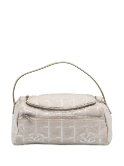 Pre-owned Chanel 2000-2002 New Travel Line Nylon Vanity Bag In Brown