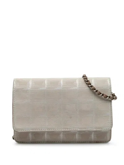 Pre-owned Chanel 2000-2002 New Travel Line Nylon Wallet On Chain Shoulder Bag