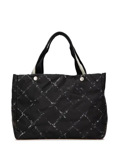 Pre-owned Chanel 2000-2002 Old Travel Line Nylon Tote Bag