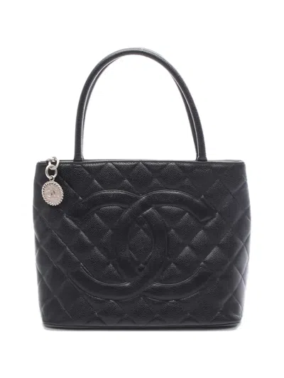 Pre-owned Chanel 2000-2002 Reissue Tote Bag In Black