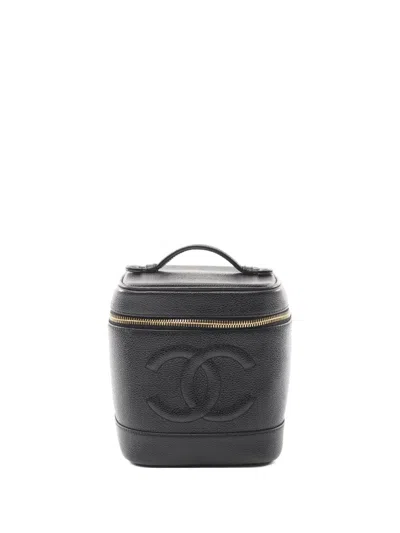 Pre-owned Chanel 2000-2002 Vanity Handbag In Black