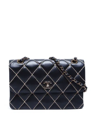 Pre-owned Chanel 2000-2002 Wild Stitch Shoulder Bag In Black