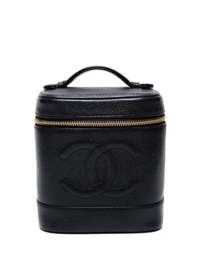 Pre-owned Chanel 2000-2002s Cc Mark Vanity Handbag In Black